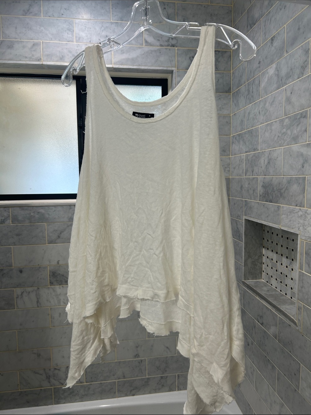 Michael Lauren white shark bite tank top size medium